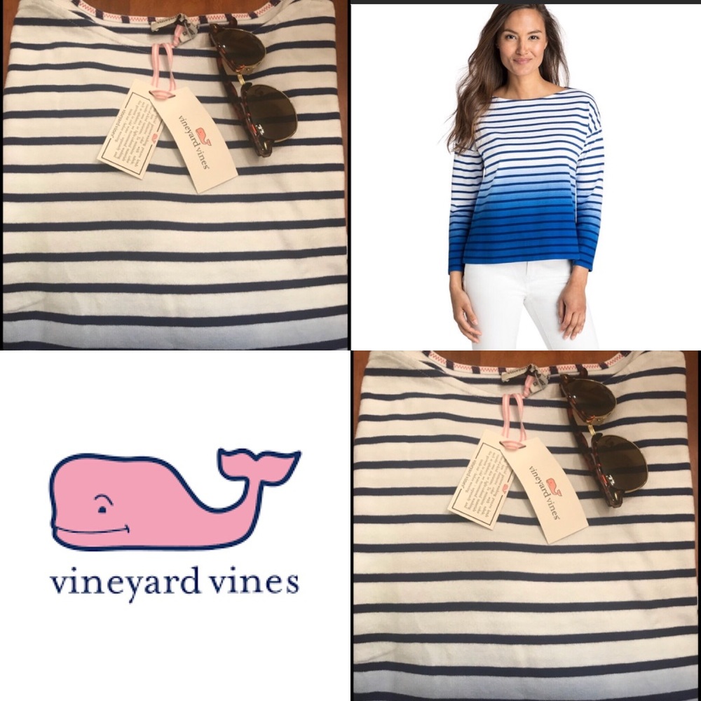 Gorgeous Vineyard Vines dip dye striped shirt - Picture 6 of 8